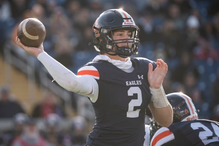 2026 5-star QB Jared Curtis during the state championship game in his freshman season. (Photo by George Walker IV of The Tennessean)